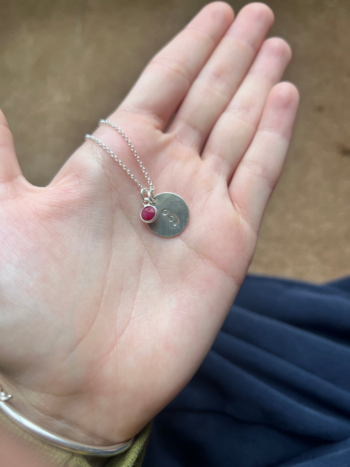 sterling silver ruby necklace