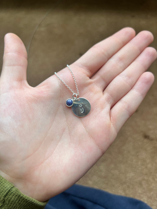 sterling silver sapphire necklace